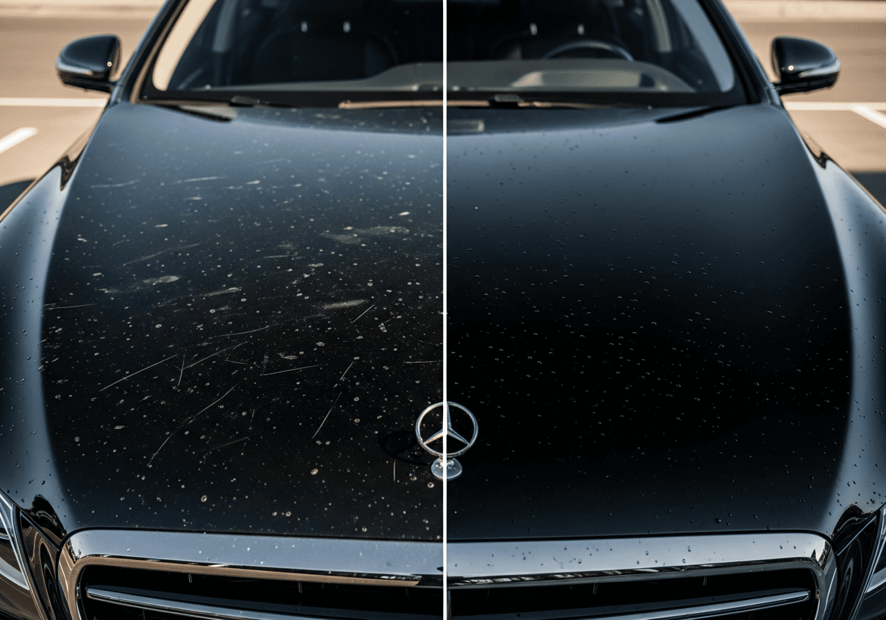 Ceramic coating before and after comparison